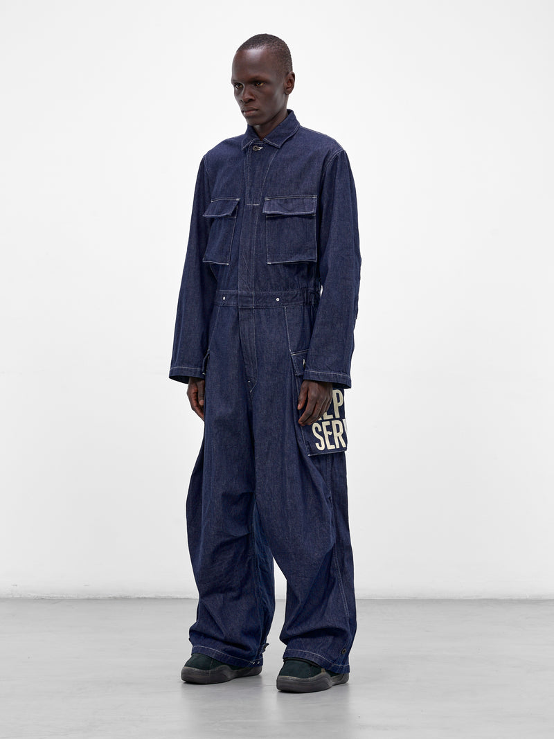 Indigo Denim Graphic Baggy Jumpsuit (K2510OP110-IDG-INDIGO)