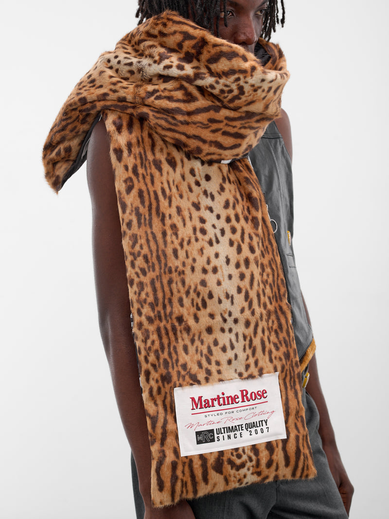 Reversible Yinyang Cheetah Padded Scarf (1229WS34050-BLACK)