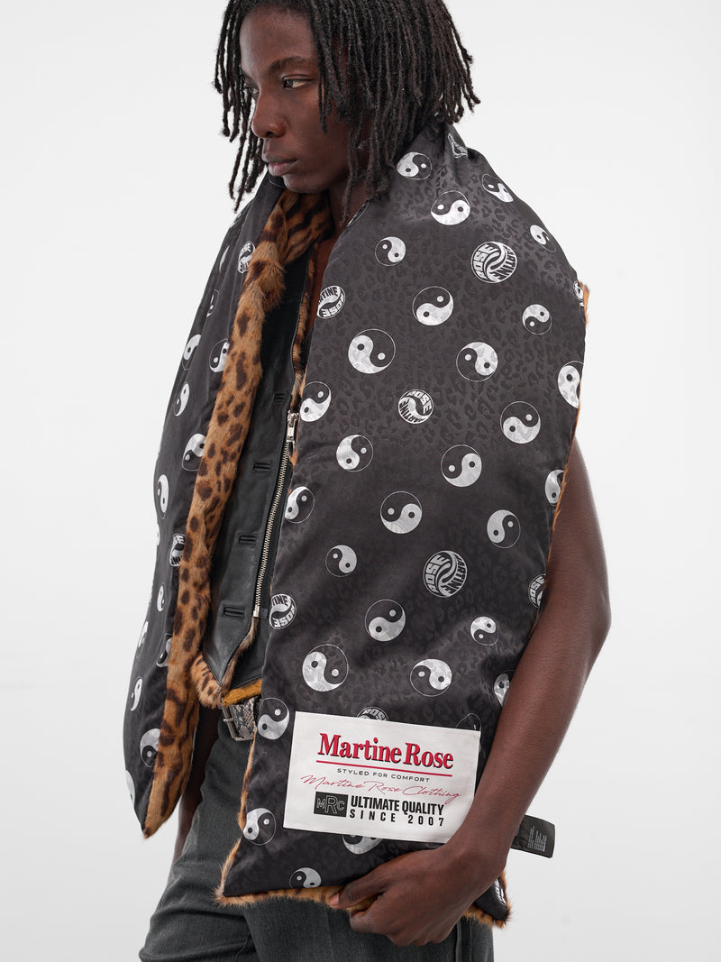 Reversible Yinyang Cheetah Padded Scarf (1229WS34050-BLACK)