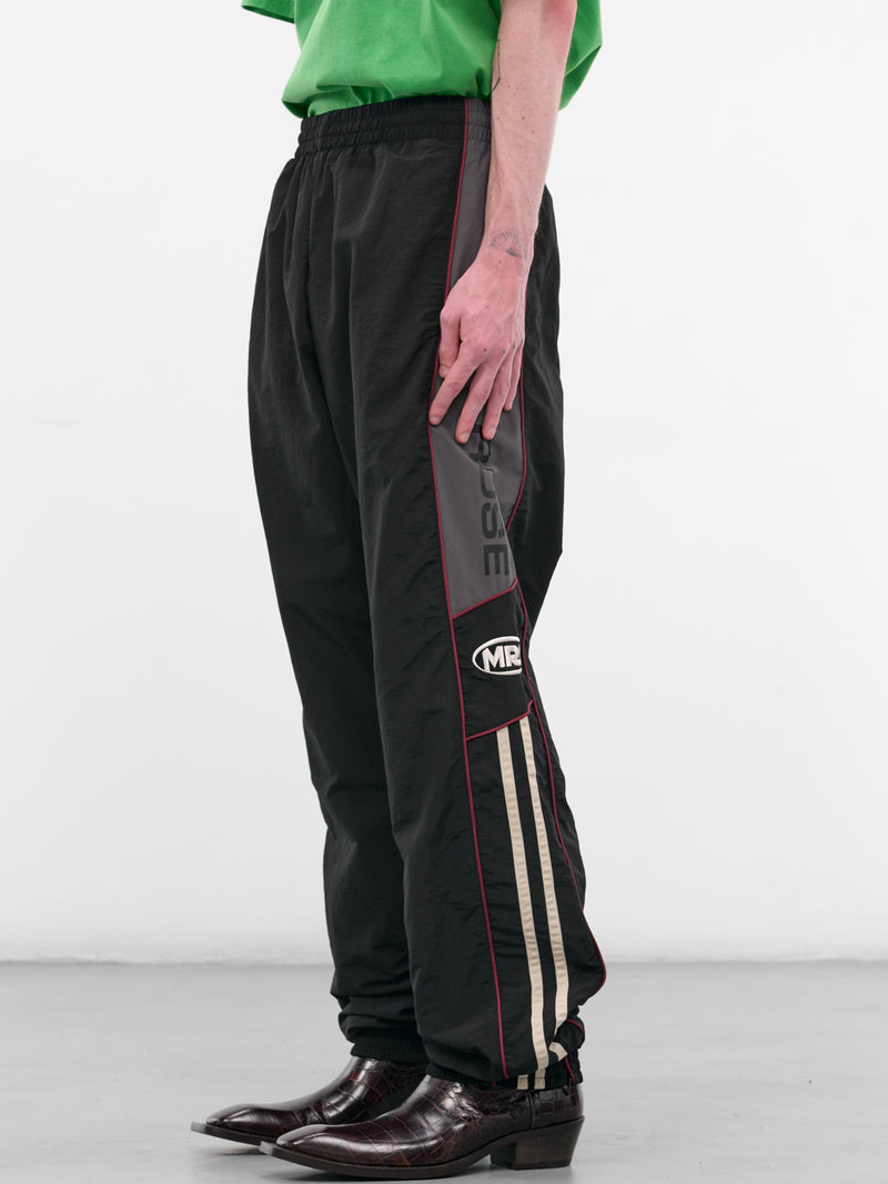 Black Nylon Stripe Joggers (122WP01009-BLACK-GREY)