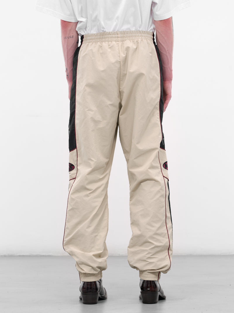 Cream Nylon Stripe Joggers (122WP01052-WHITE)