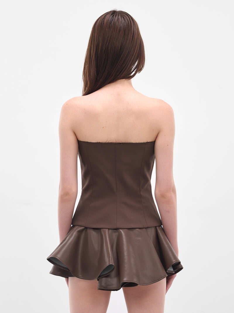 Brown Sculptural Deconstructed Suiting Bustier (12310642301-BROWN)