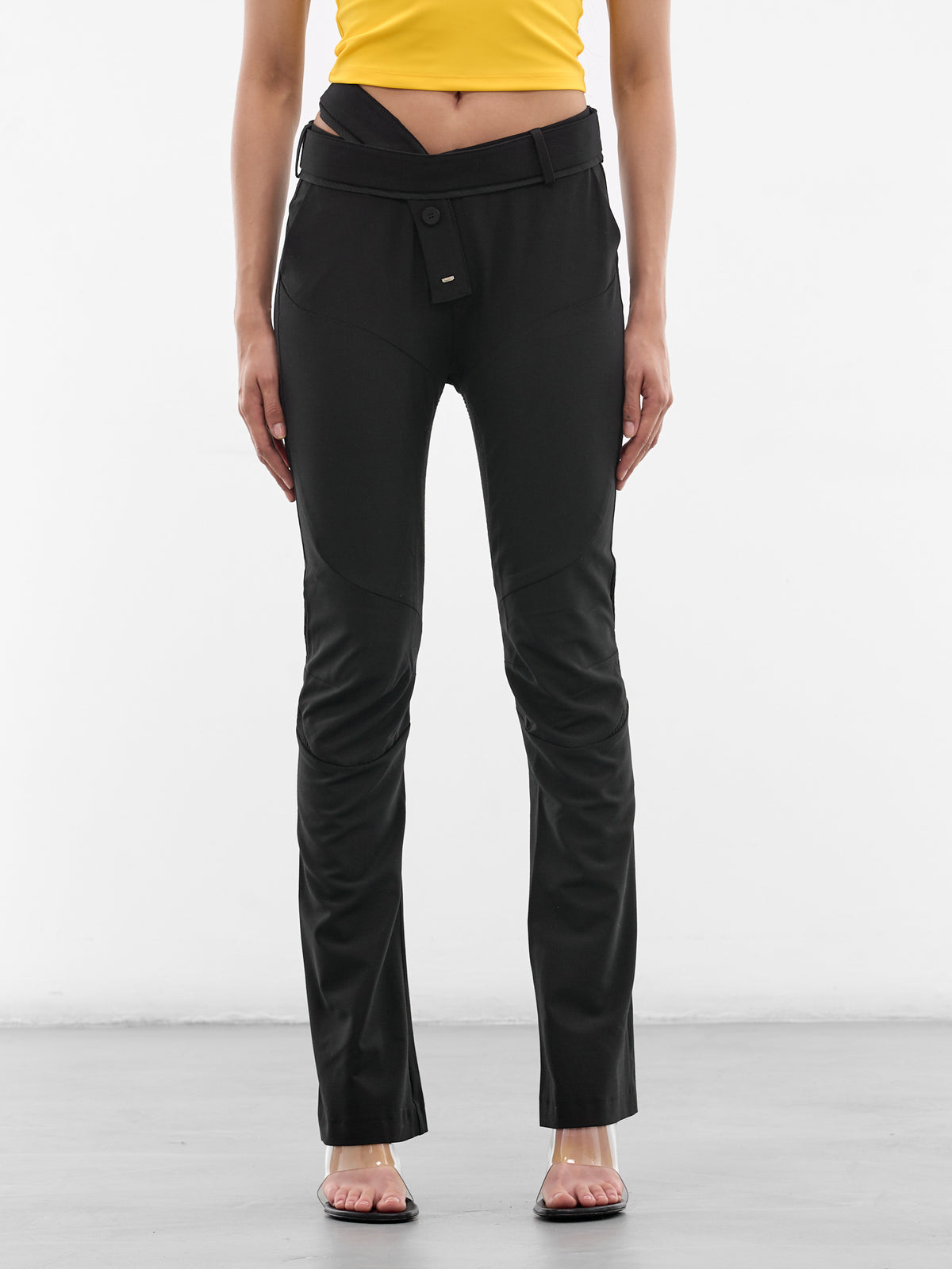 Multi-Line Wool Suit Pants (12320372301-BLACK)