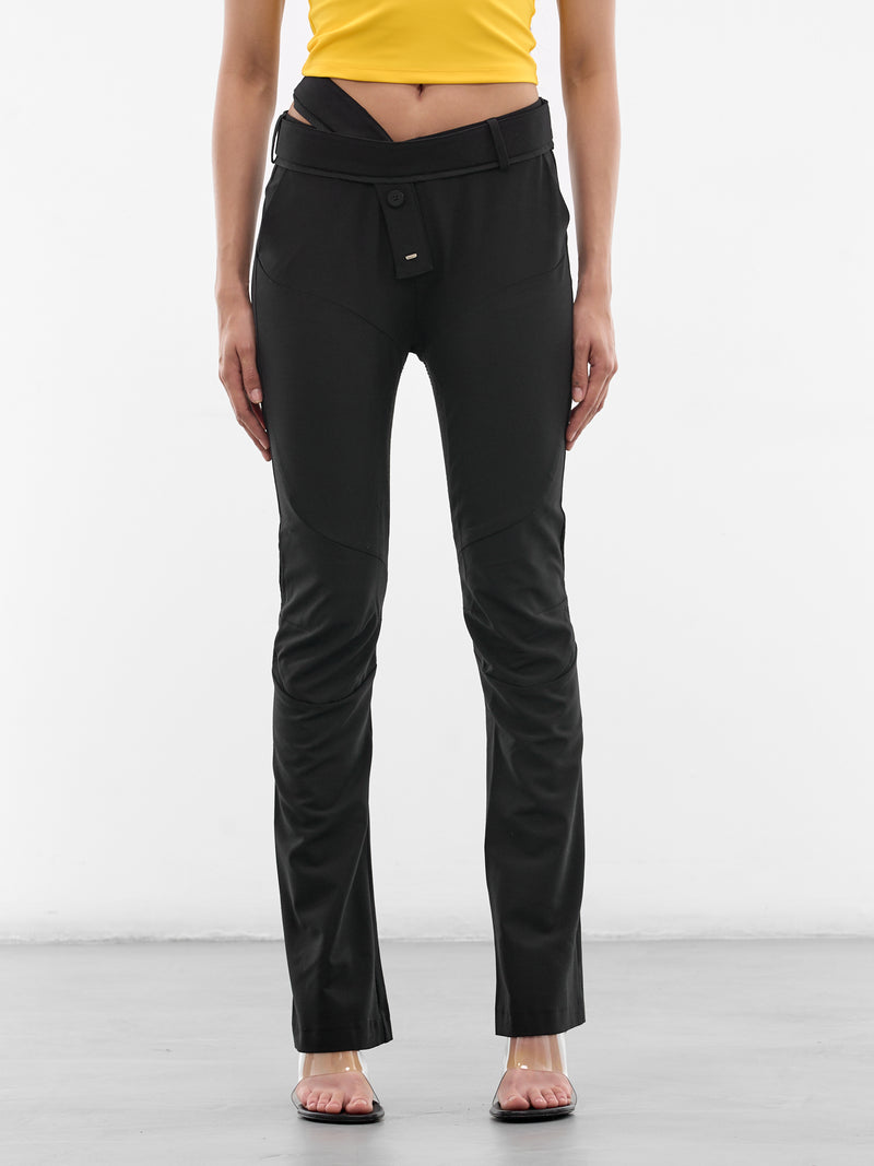 Multi-Line Wool Suit Pants (12320372301-BLACK)