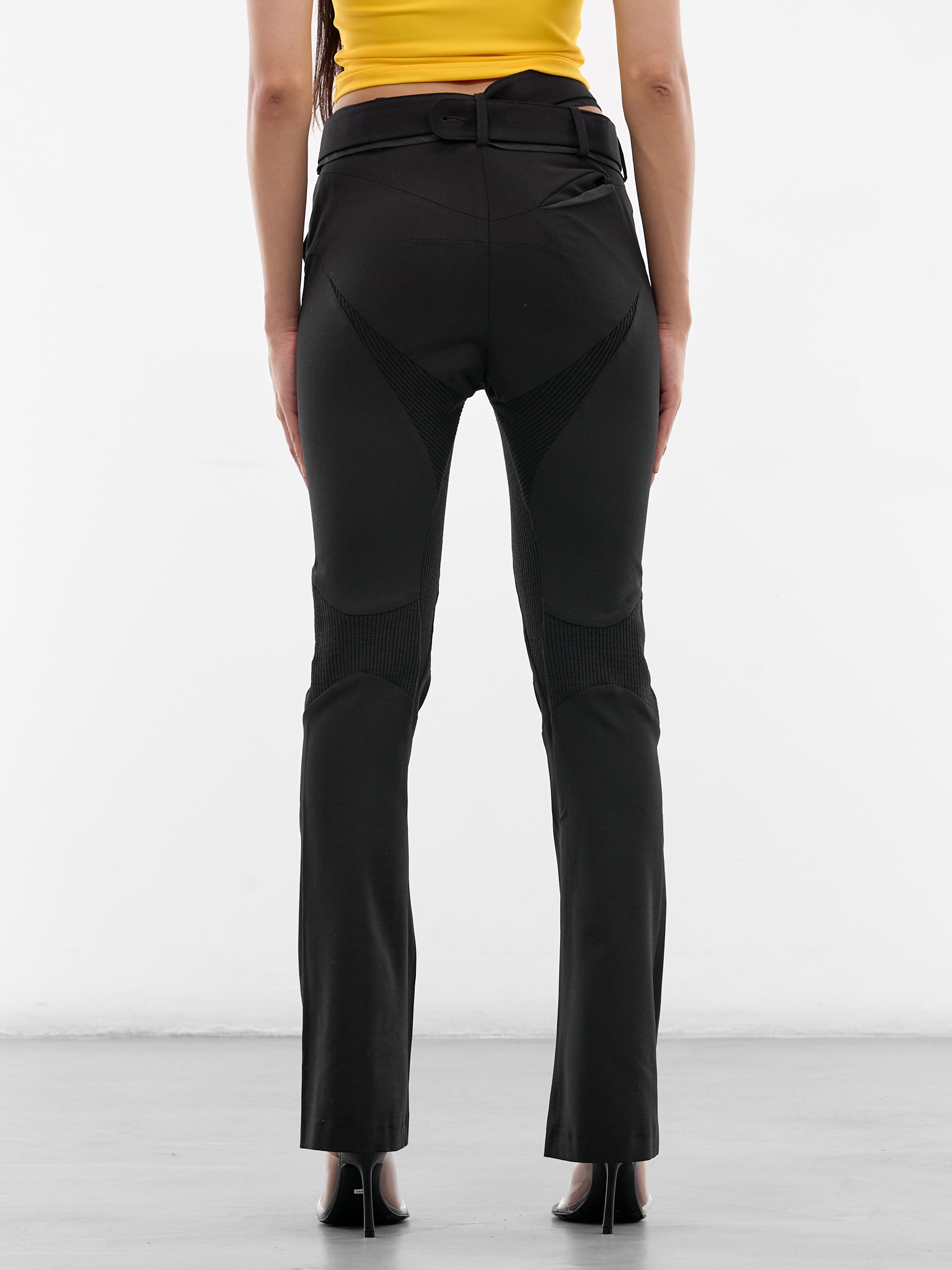 Multi-Line Wool Suit Pants (12320372301-BLACK)