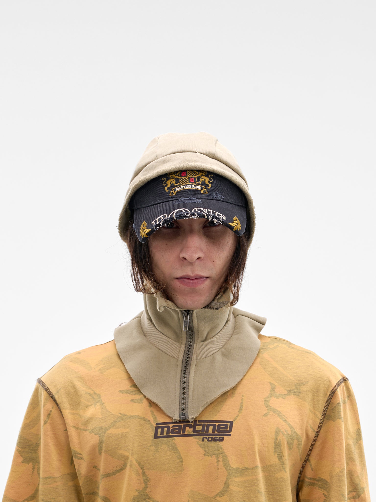 Beige Cut Peak Hood (1234WP13073-BLACK)