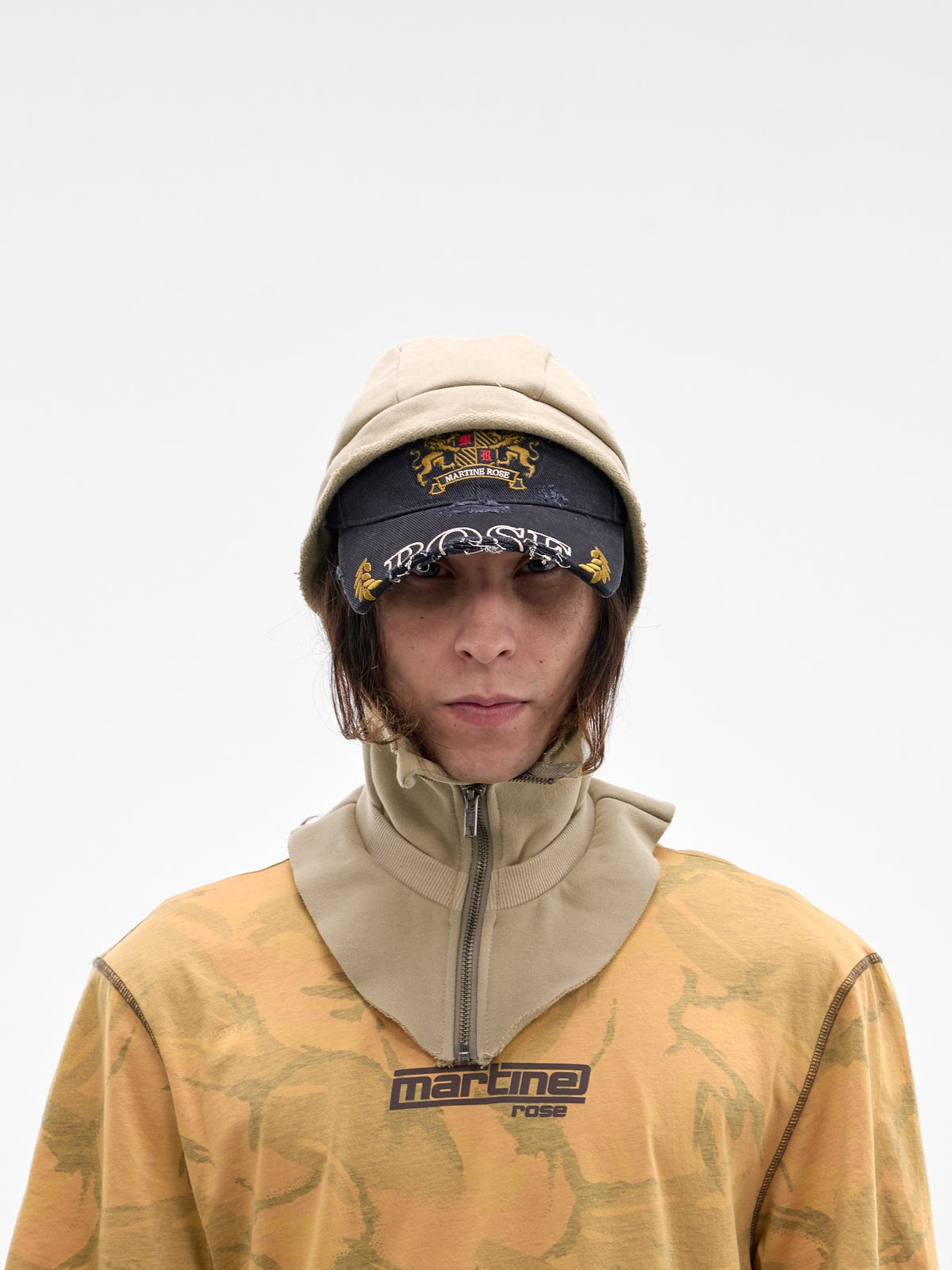 Beige Cut Peak Hood (1234WP13073-BLACK)