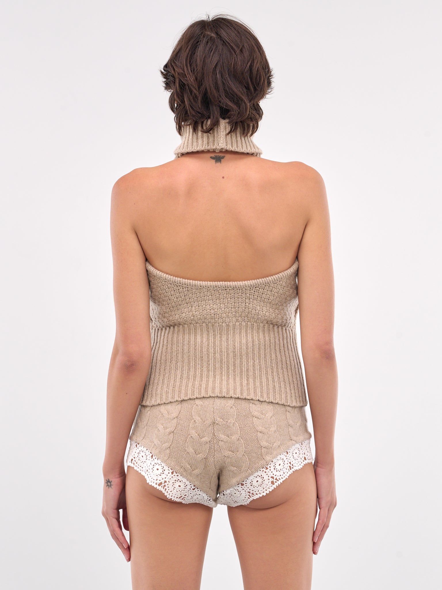 Cashmere Knit Sleeveless Turtleneck (14-363924-BEIGE)