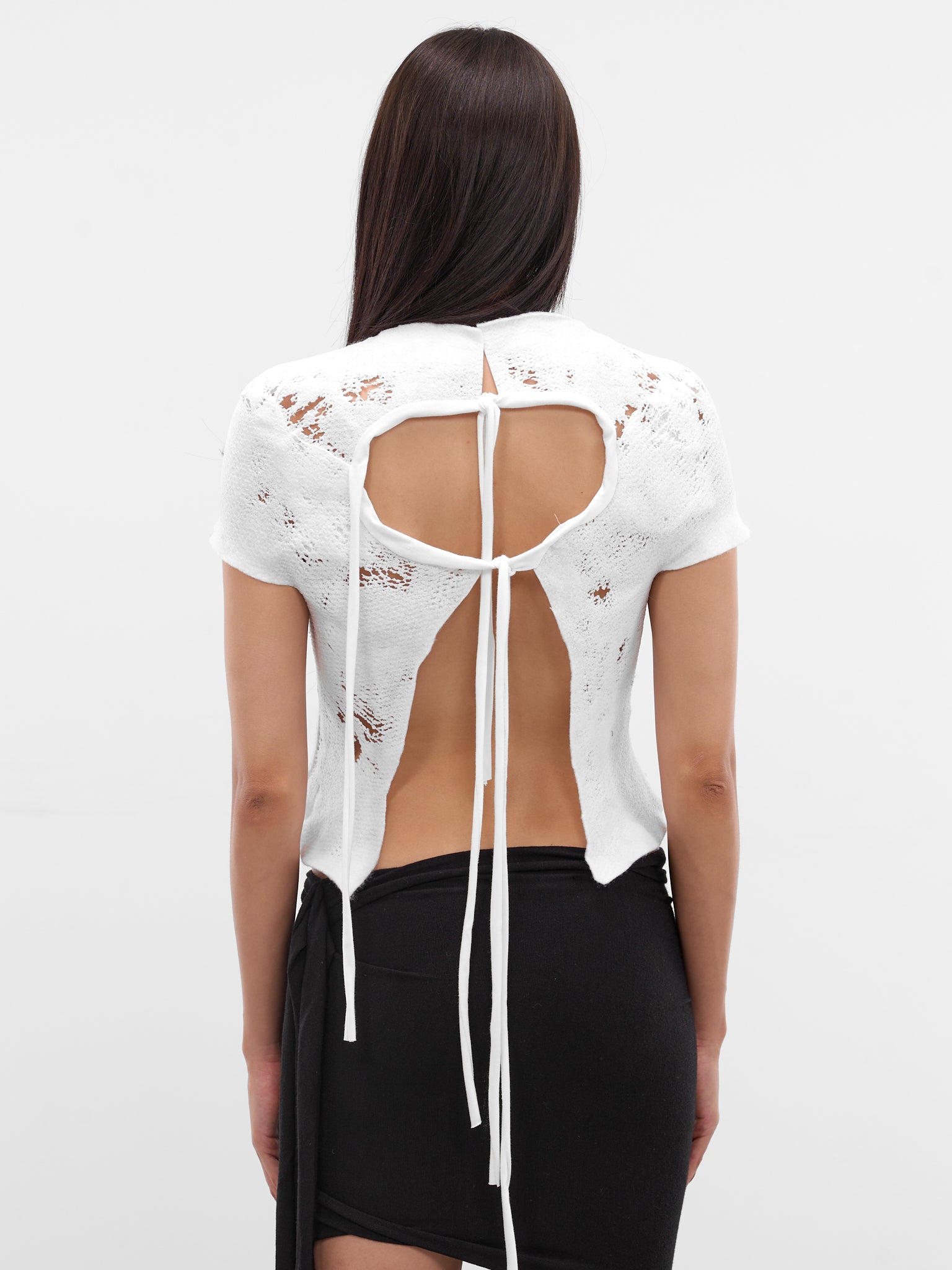 White Sculptural Knit Top (12410743001-WHITE)