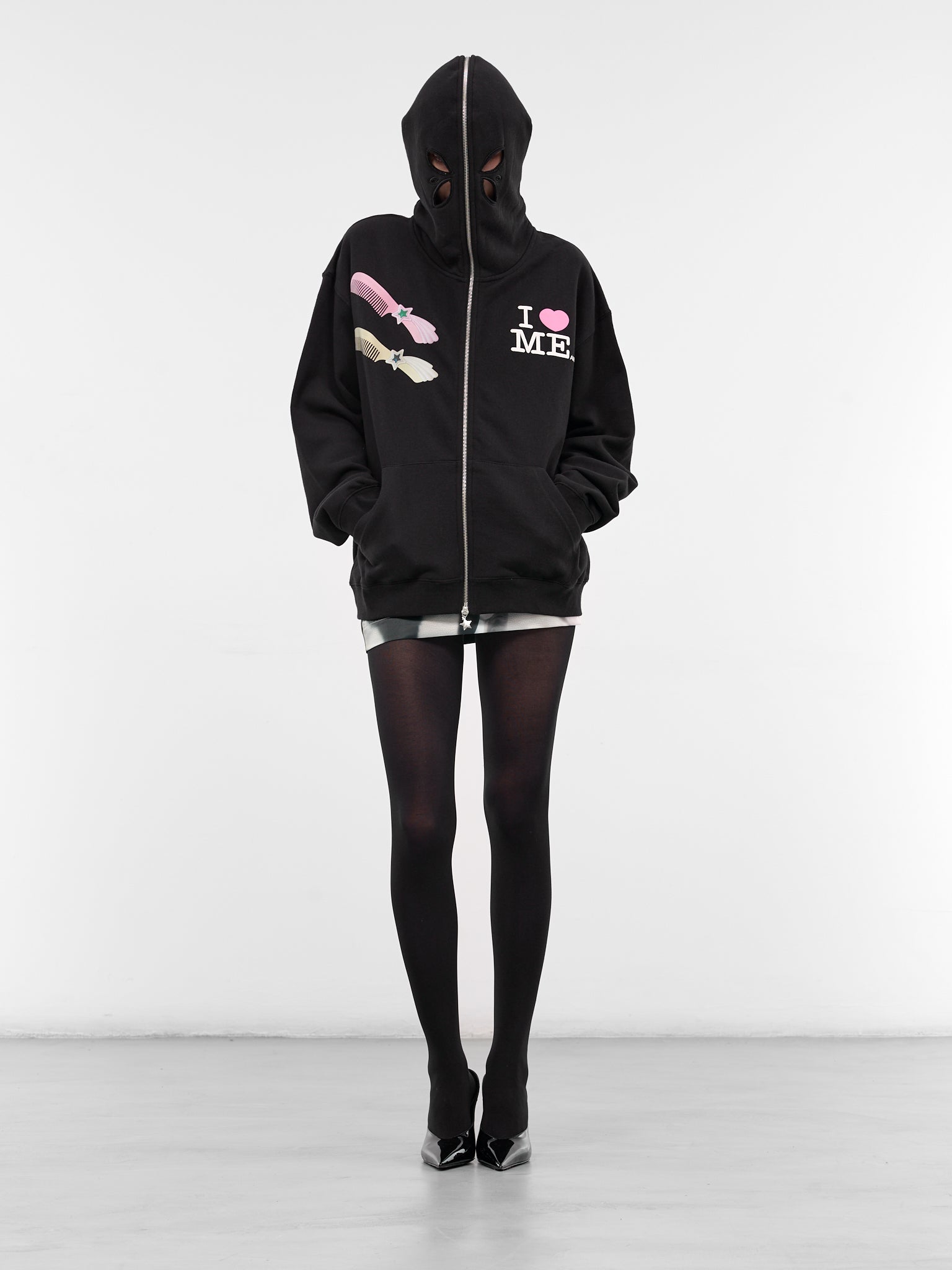 'I Heart Me' Butterfly Hoodie (125-MALTESE-BLACK)