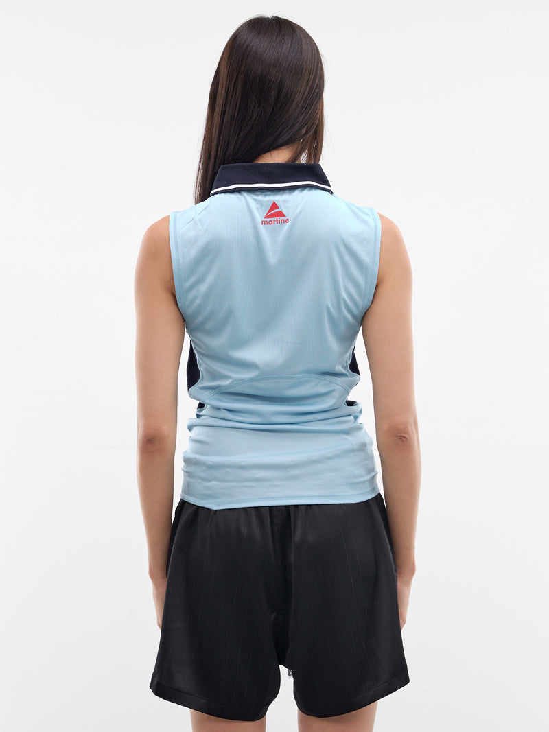 Blue Shrunken Football Vest Tank (125JT15523-BLUE)