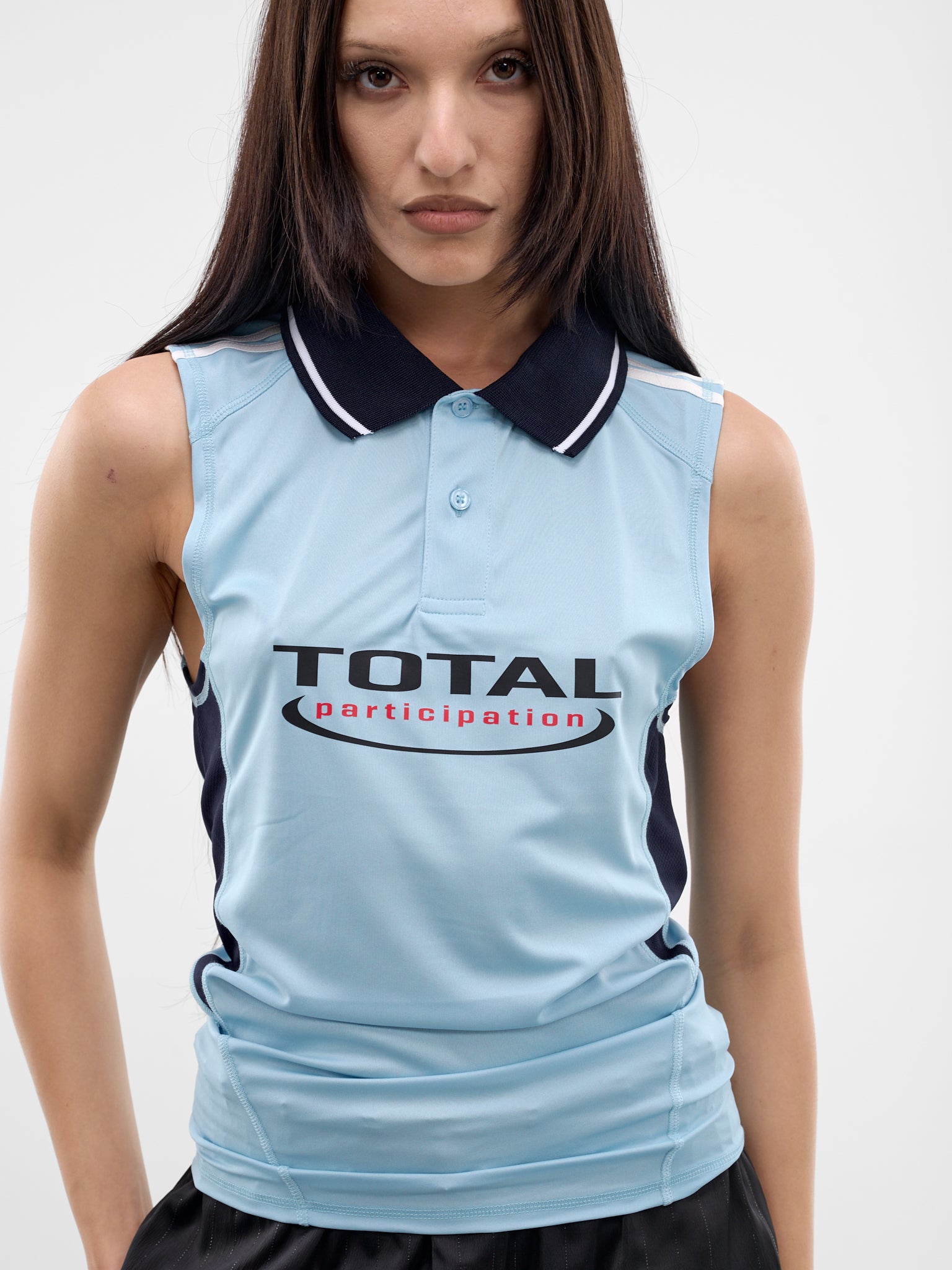 Blue Shrunken Football Vest Tank (125JT15523-BLUE)