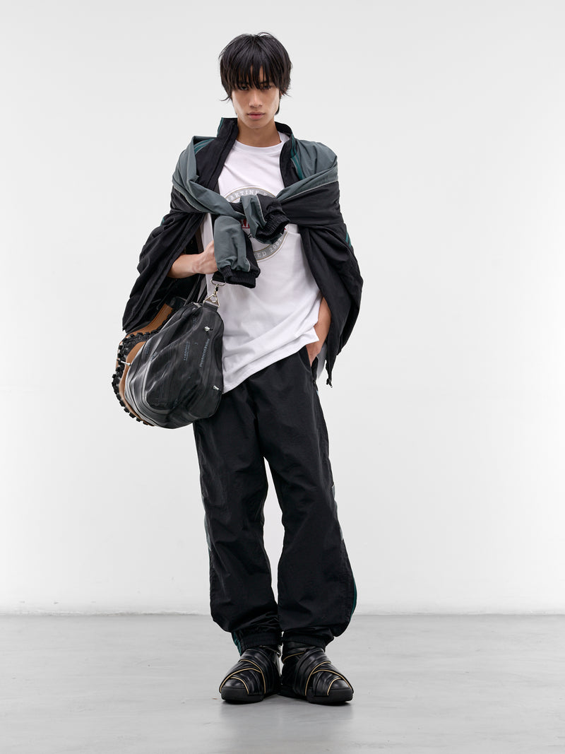 Black Nylon Track Pants (131WP01060-BLACK)