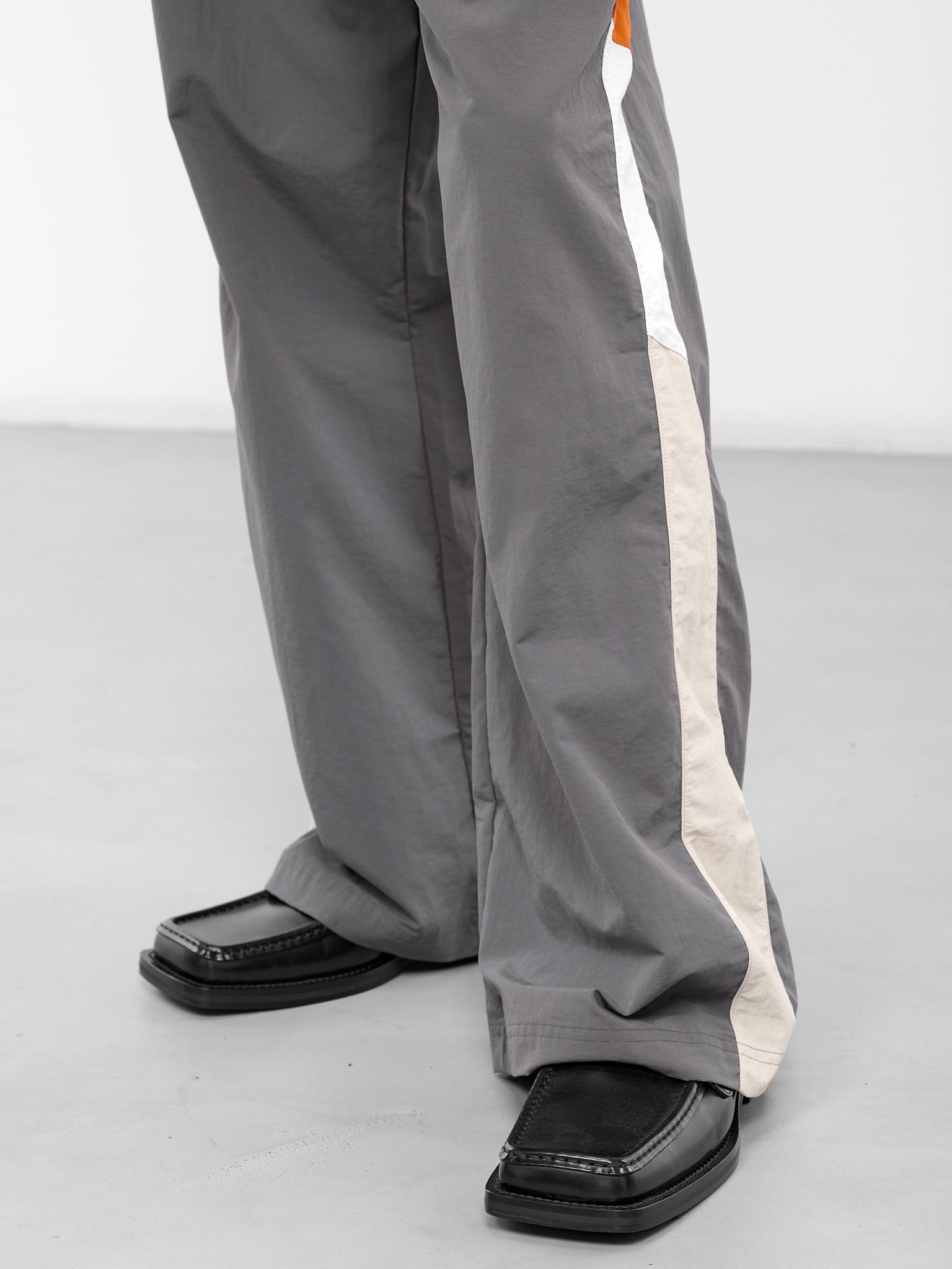 Wide Leg Track Pants (128-GREY-ORANGE-BEIGE)
