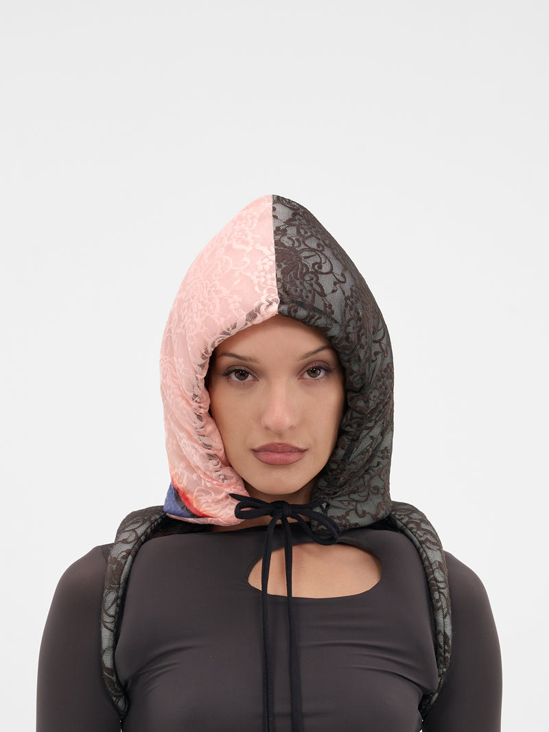 Two-Tone Lace Backpack Hood (12990322803-PRINT)