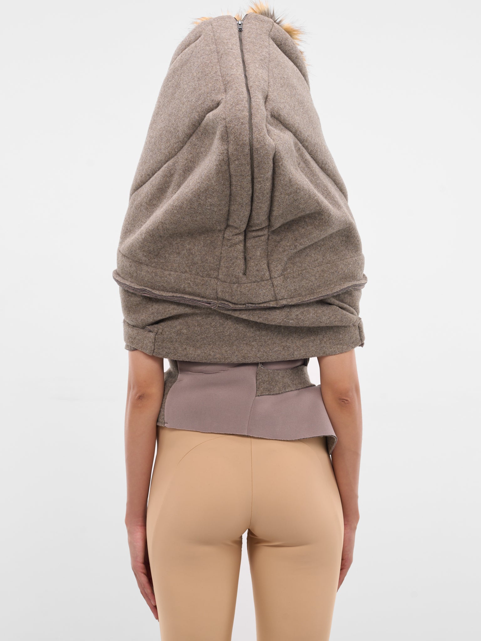 Gray Super Furry Hood Shawl (12990332801-GREY)