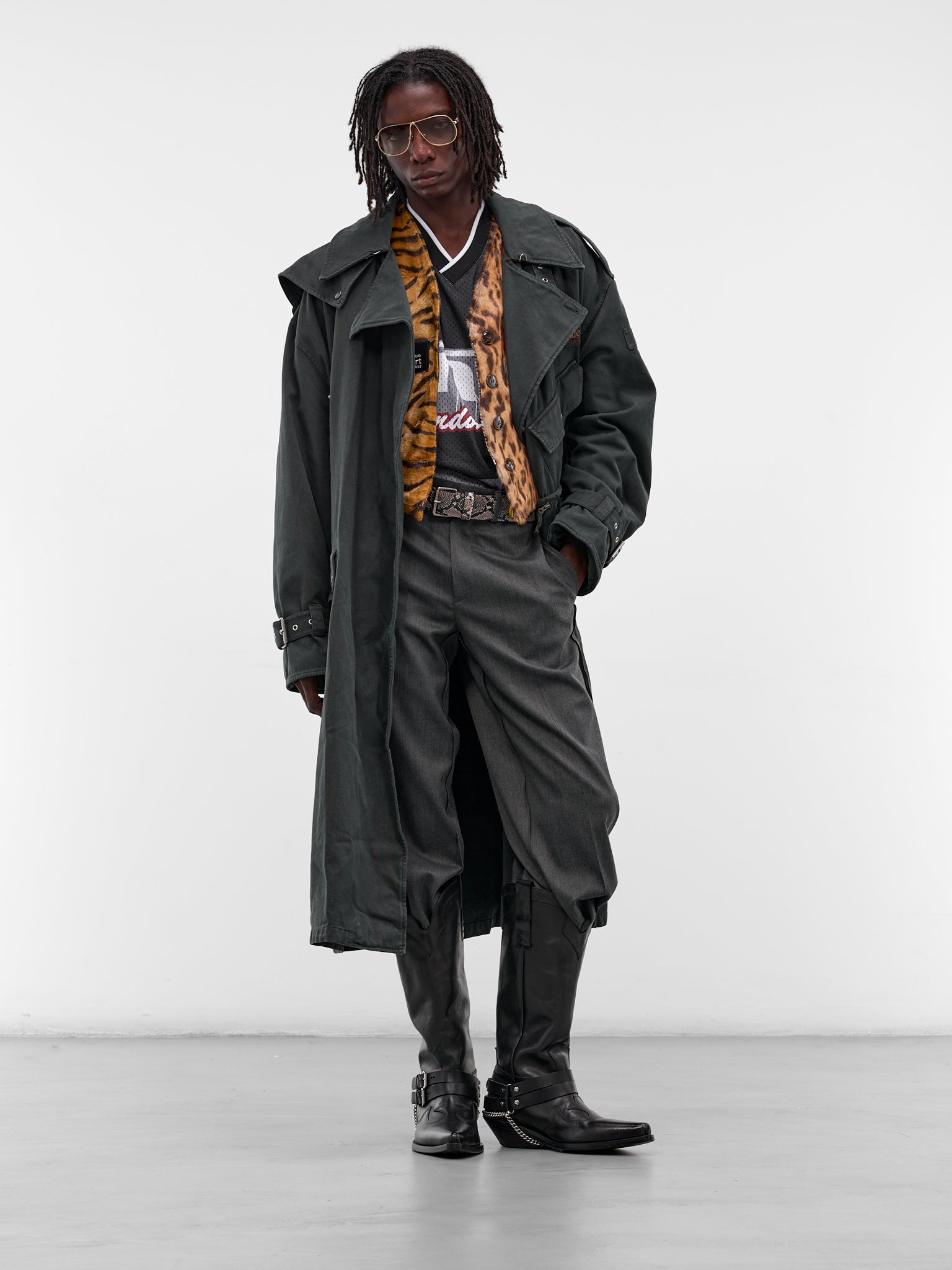 Green Bumbag Trench Coat (748WP22414-GREEN)