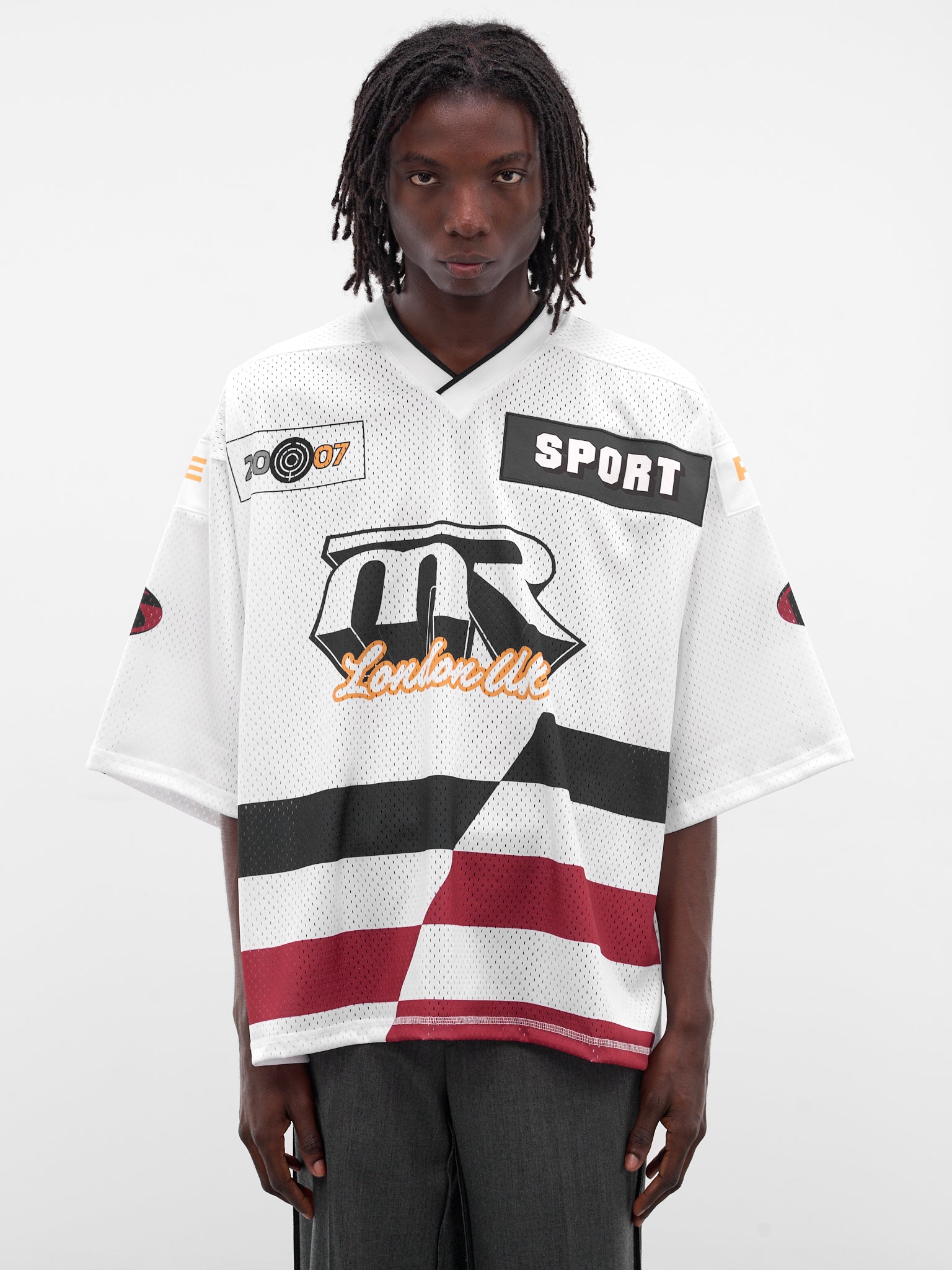 White Graphic Hockey Jersey (129JT10052-WHITE)