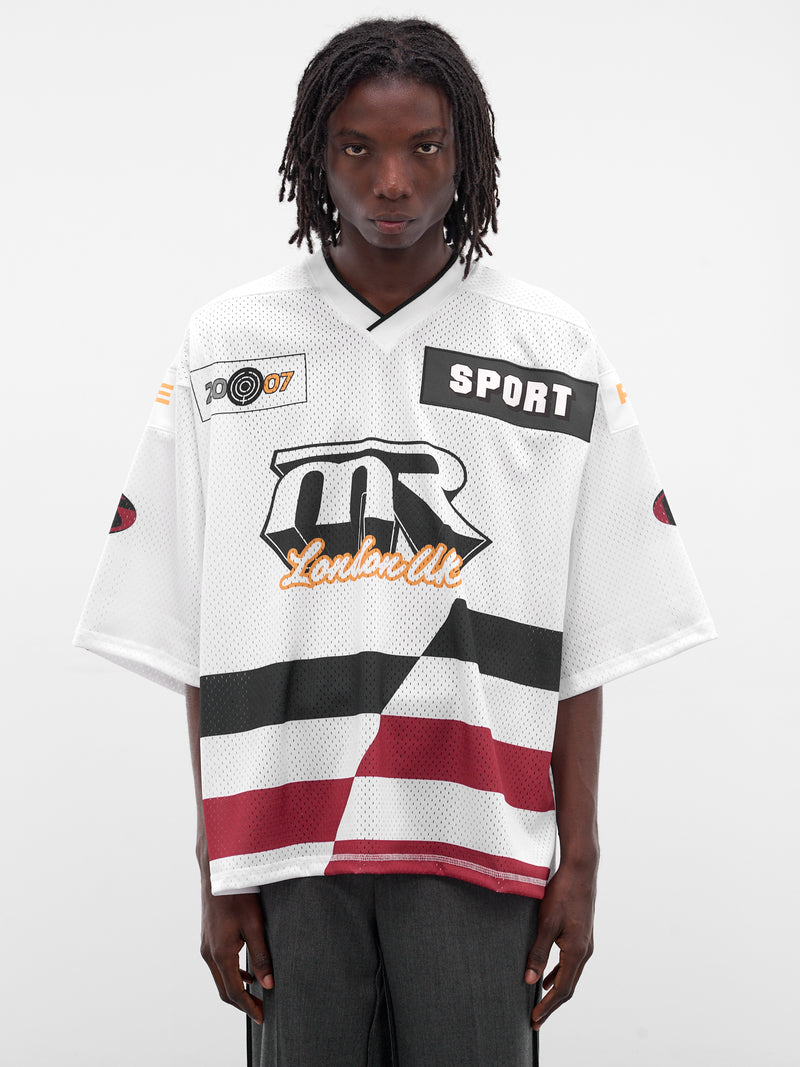 White Graphic Hockey Jersey (129JT10052-WHITE)