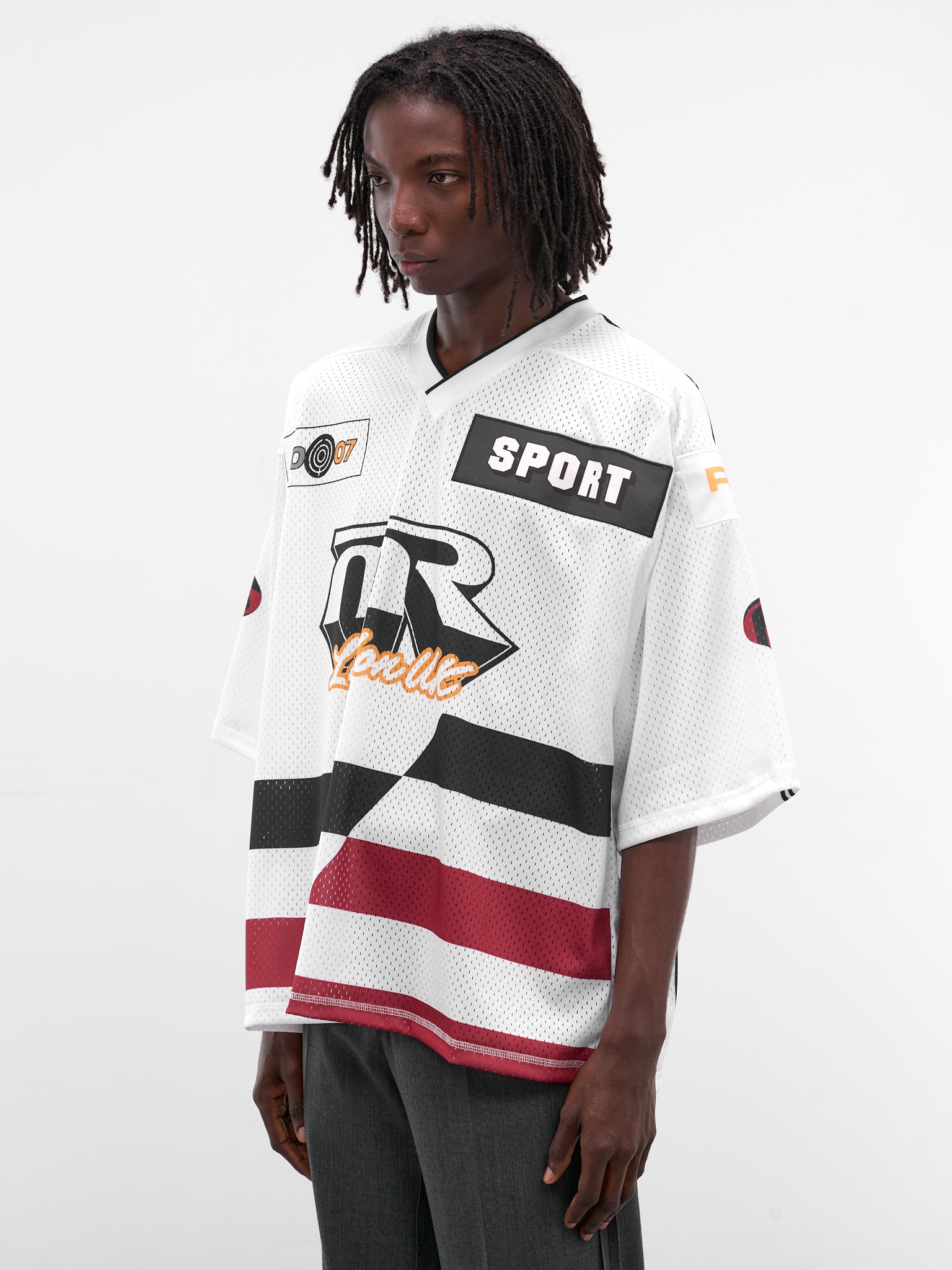 White Graphic Hockey Jersey (129JT10052-WHITE)