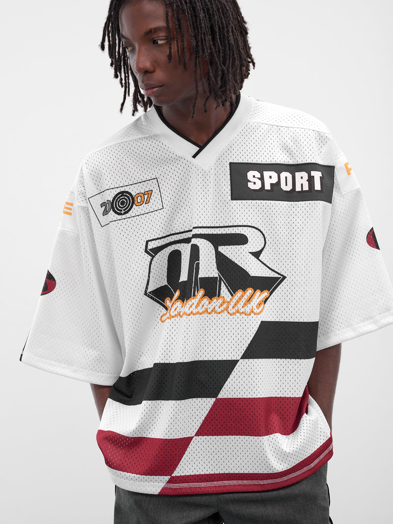 White Graphic Hockey Jersey (129JT10052-WHITE)