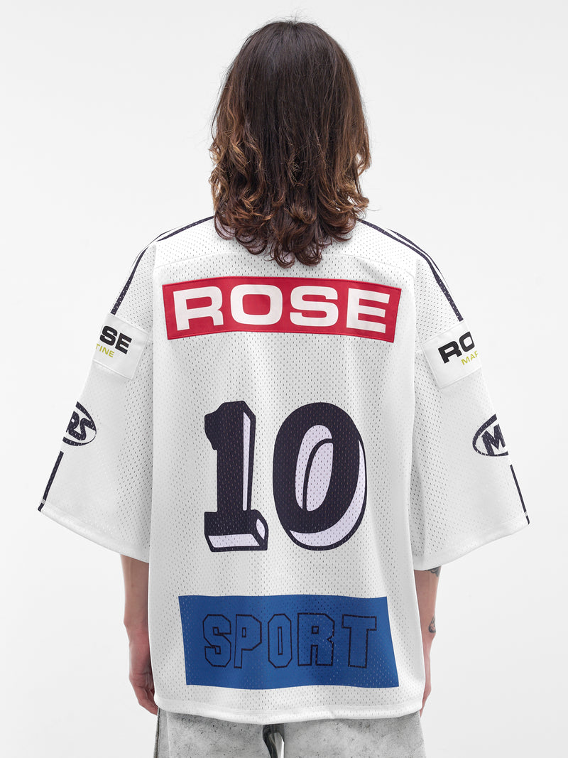 White Mesh Oversized Hockey Top (129JT10063-WHITE)