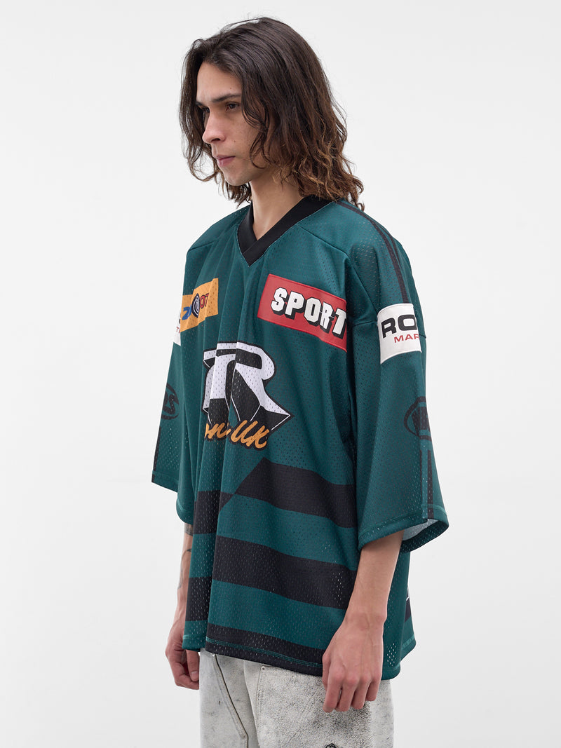 Green Mesh Oversized Hockey Top (129JT10410-GREEN)
