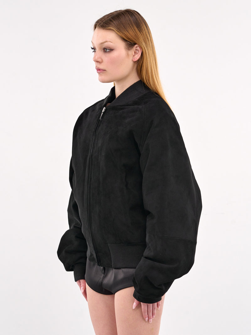 Suede Raglan Bomber Jacket (13011-RAGLAN-BLACK)
