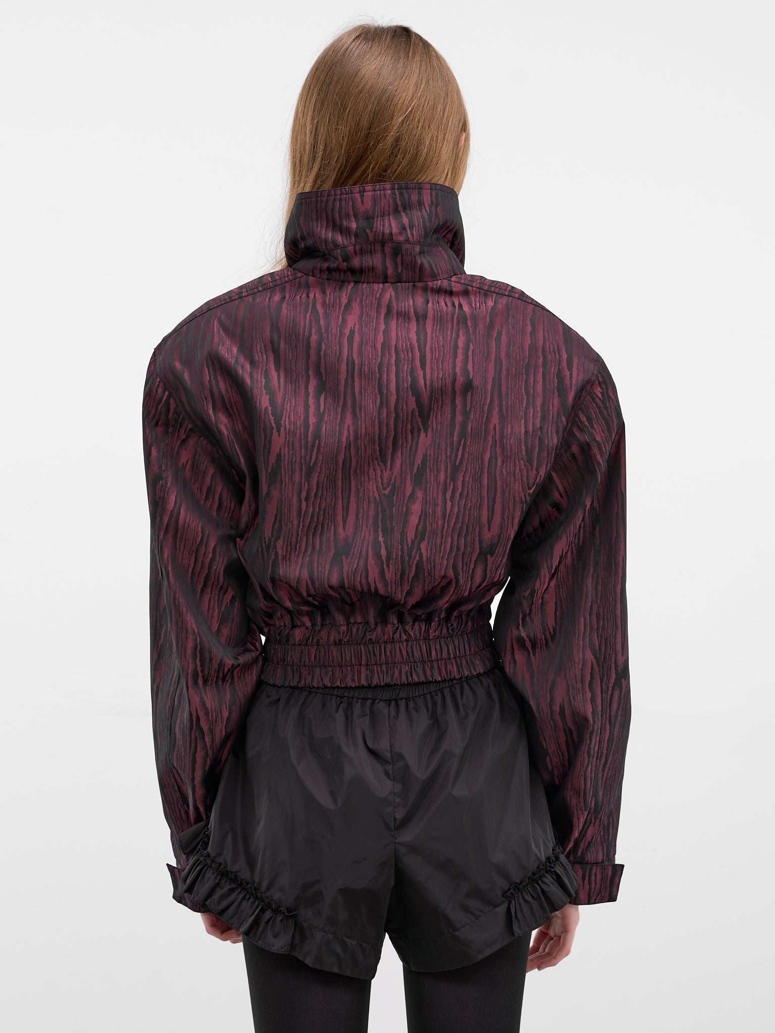 Wood Grain Memphis Bomber Jacket (1304000O-W01CG-BLACK-BORDEAUX)