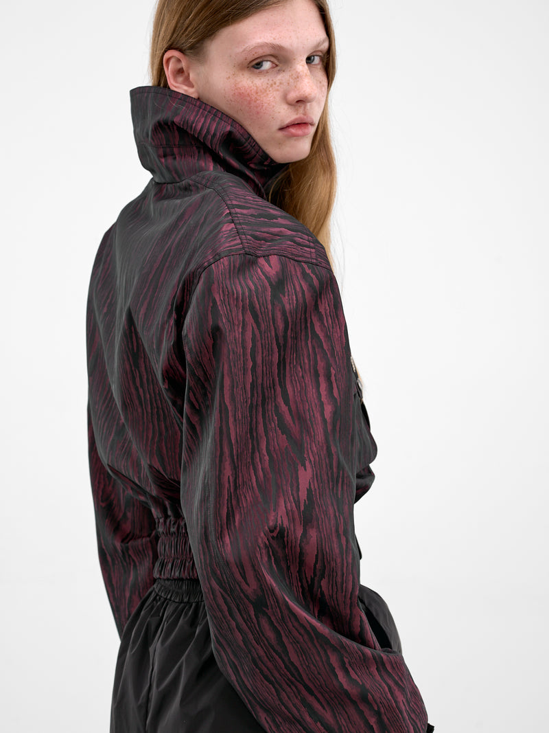 Wood Grain Memphis Bomber Jacket (1304000O-W01CG-BLACK-BORDEAUX)