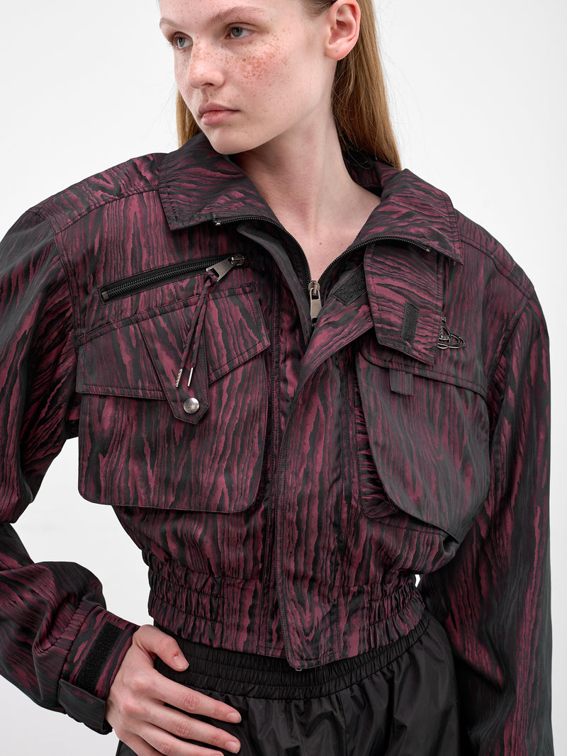 Wood Grain Memphis Bomber Jacket (1304000O-W01CG-BLACK-BORDEAUX)