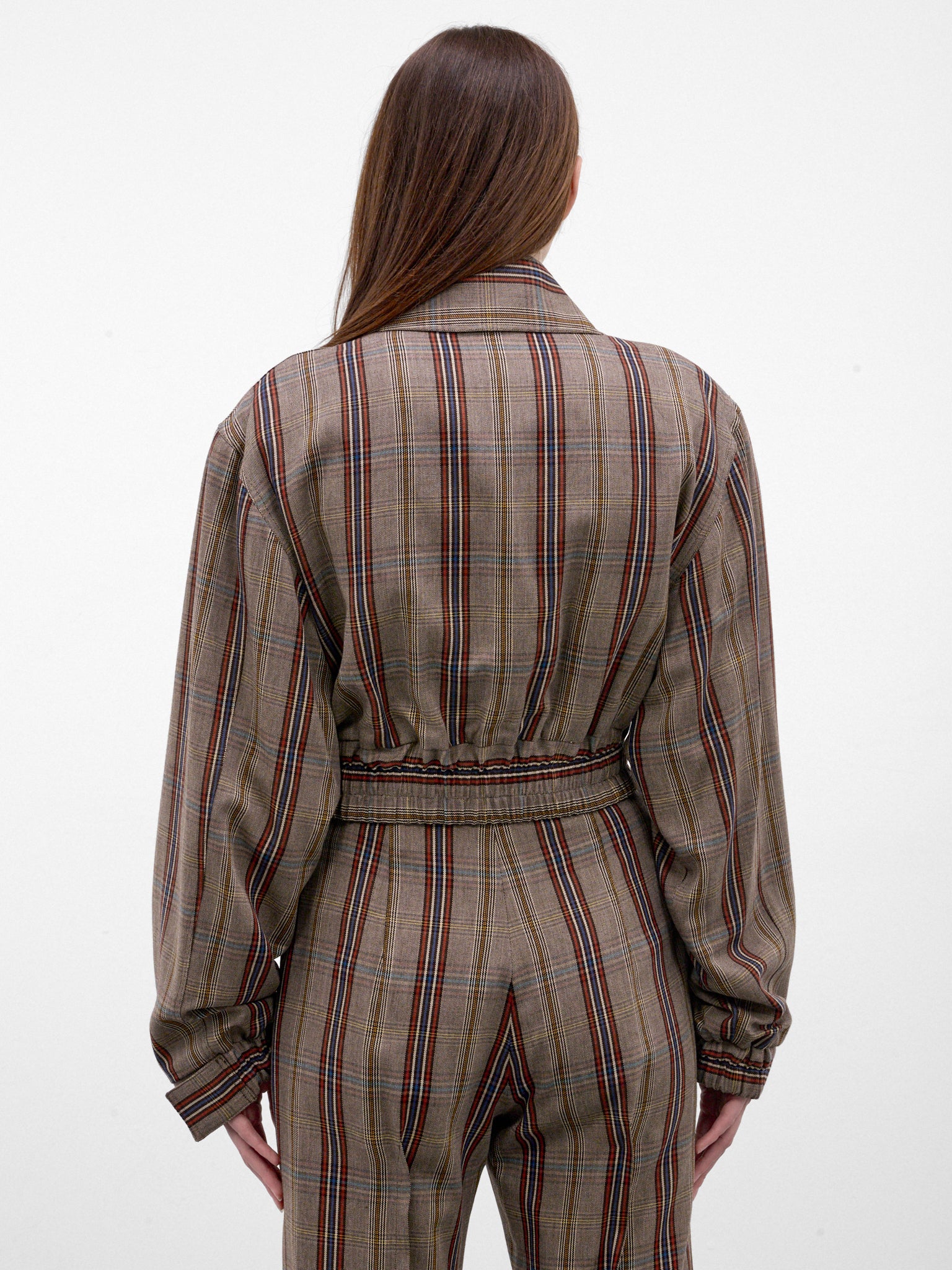 Glen Check Cropped Bomber Jacket (P1304000O-W01JH-MULTI)