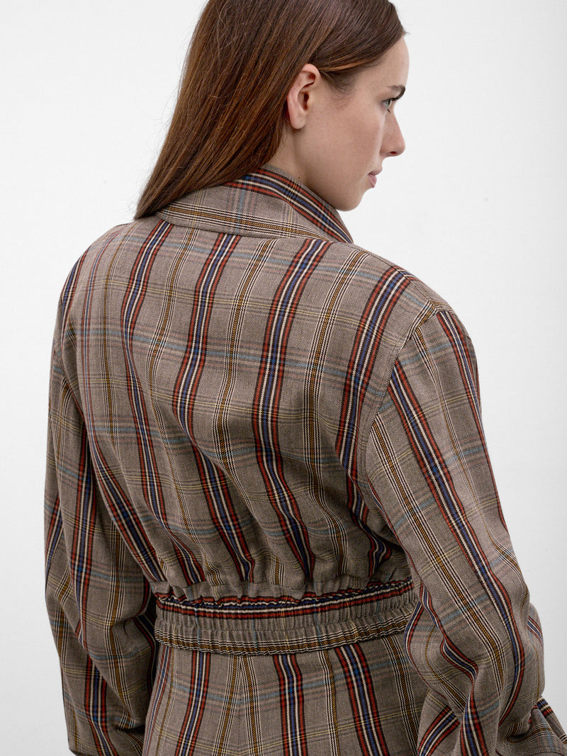 Glen Check Cropped Bomber Jacket (P1304000O-W01JH-MULTI)