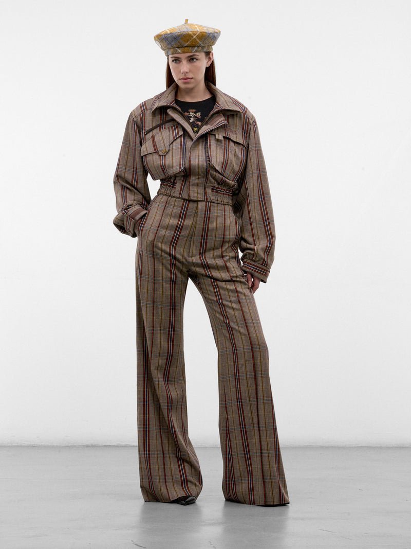 Glen Check Cropped Bomber Jacket (P1304000O-W01JH-MULTI)