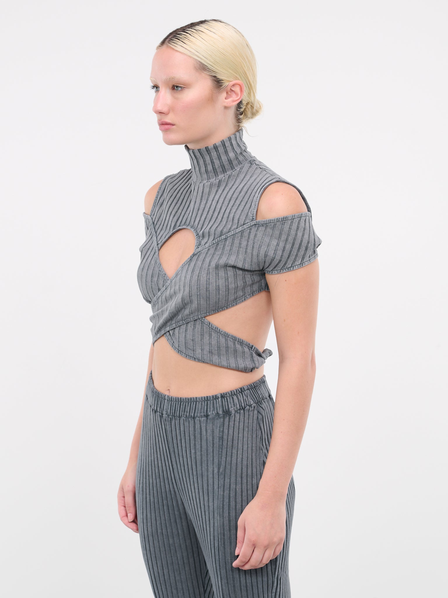 Cut-Out Rib Top (133131-DARK-GREY)