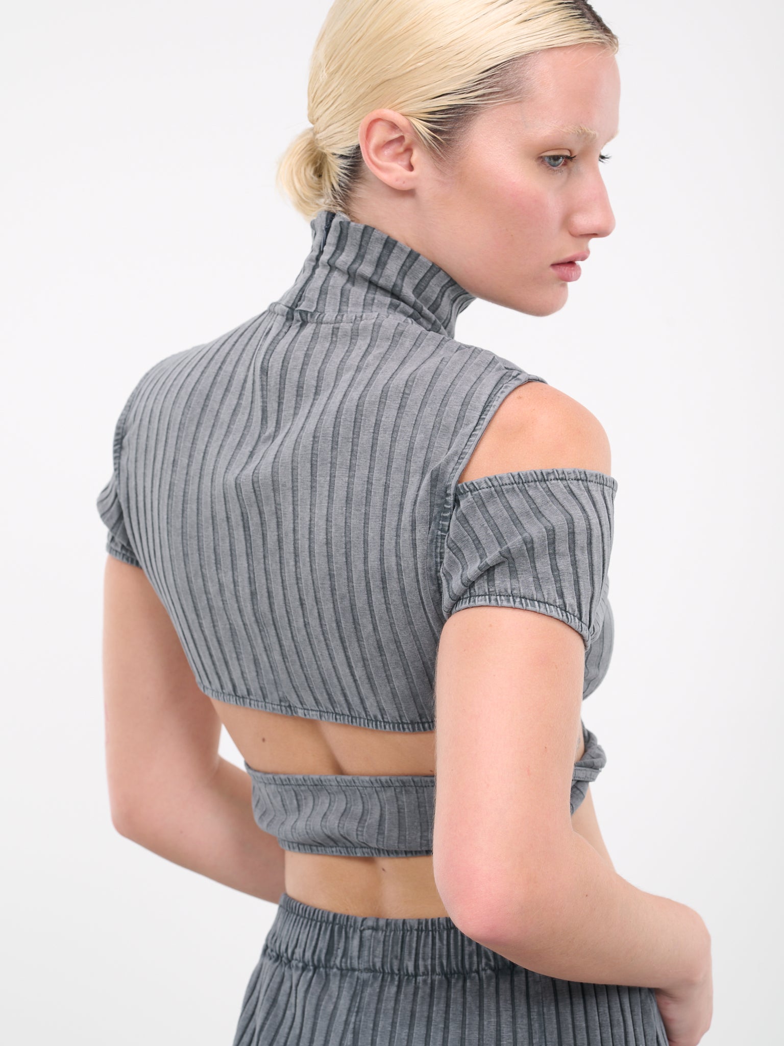 Cut-Out Rib Top (133131-DARK-GREY)
