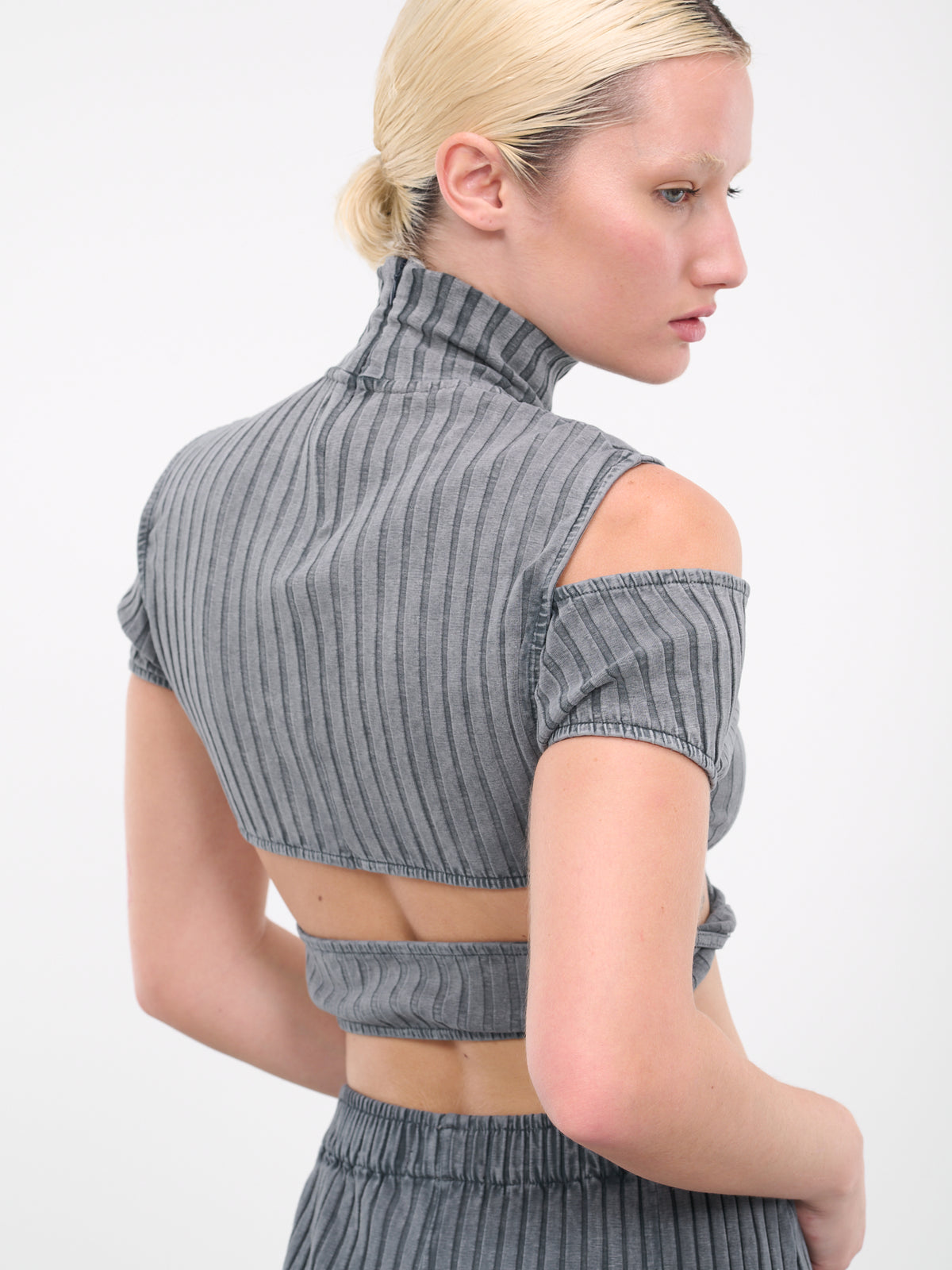 Cut-Out Rib Top (133131-DARK-GREY)