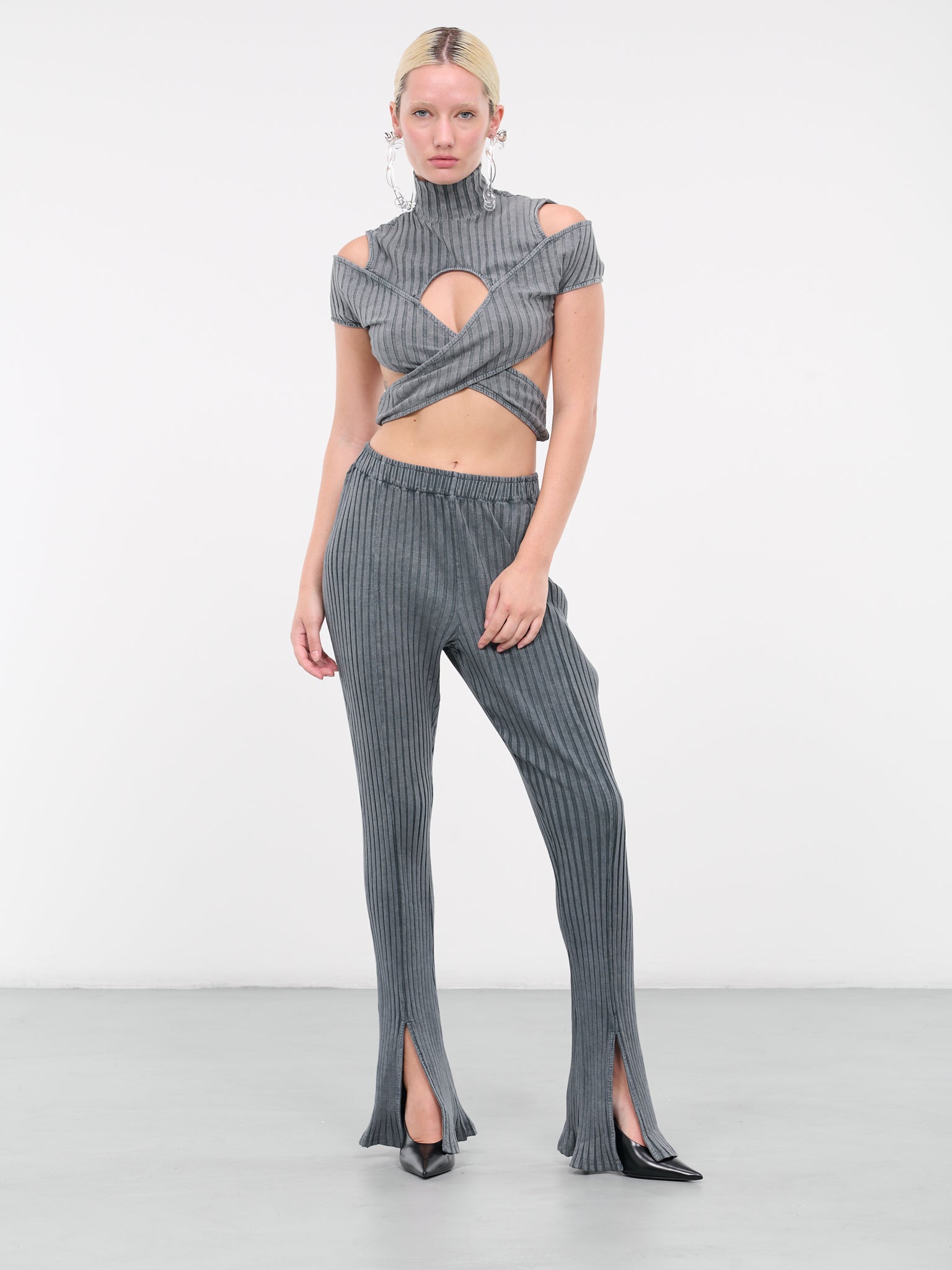 Slit Rib Trousers (133132-DARK-GREY)