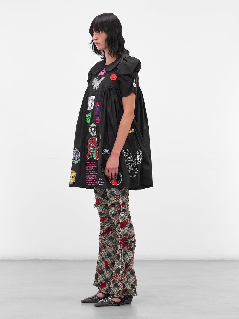 Black Alibi Patch Turnlock Dress (1345-ALIBI-BLACK-MULTI)