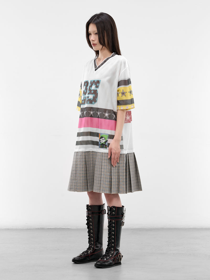Nancy Uniform Layered Hybrid Dress (1375-NANCY-UNIFORM-WHITE-MULTI)
