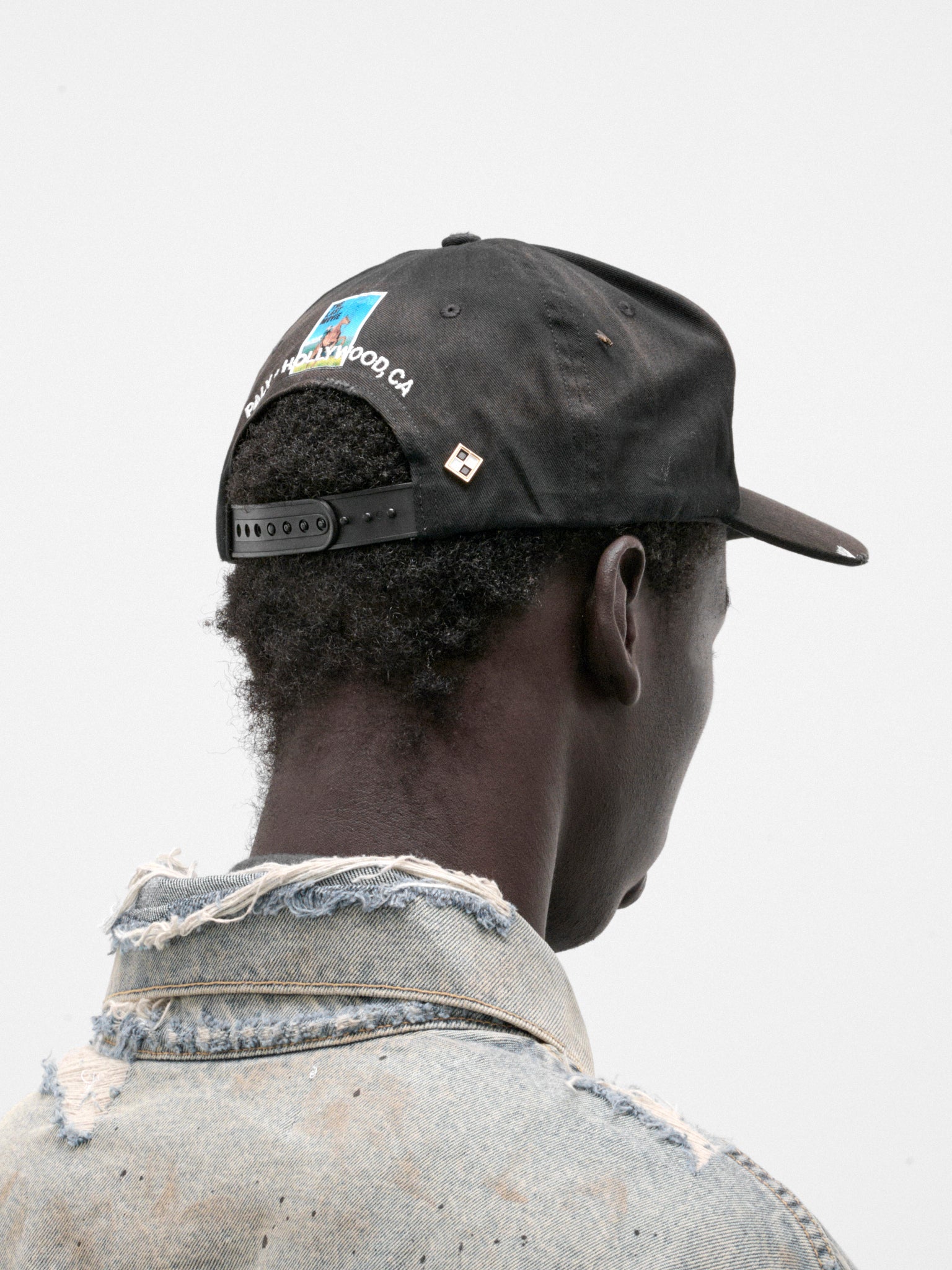 Black Blue Velvet Trucker Hat (13U001Q3018BLK-BLACK)