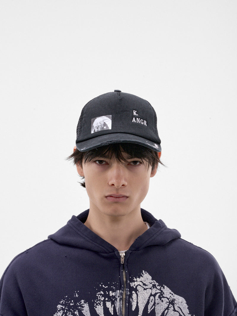 Black K. Angr Trucker Hat (13U003Q3018BLK-BLACK)