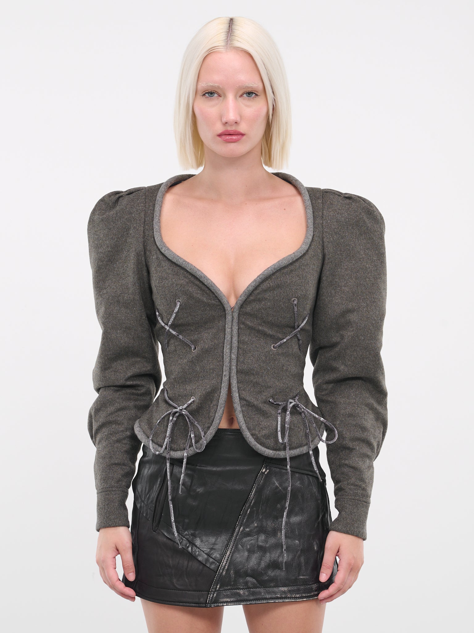 Gray Gexi Spencer Jacket (14010069-W00MB-M409-MILITARY)