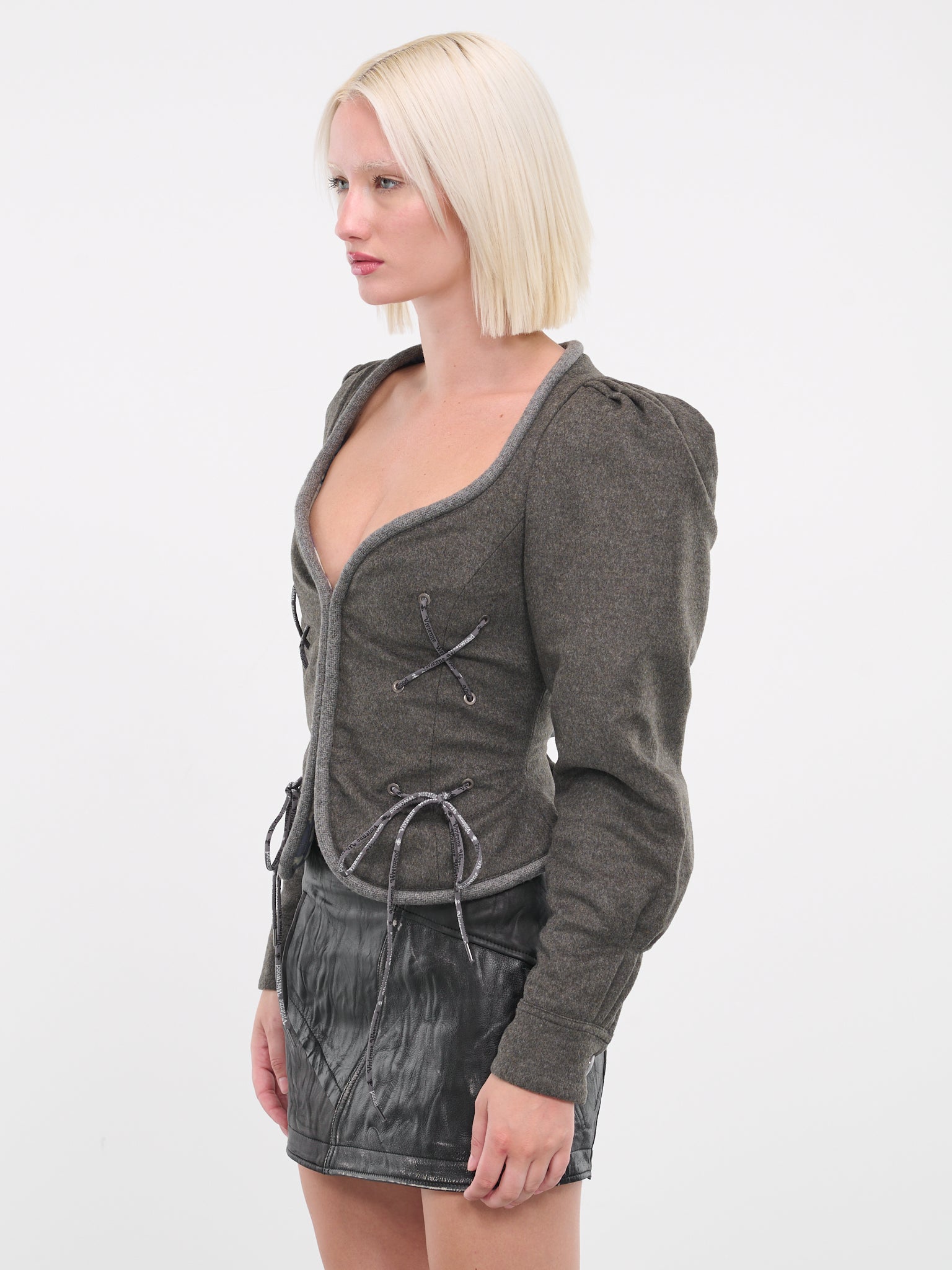 Gray Gexi Spencer Jacket (14010069-W00MB-M409-MILITARY)