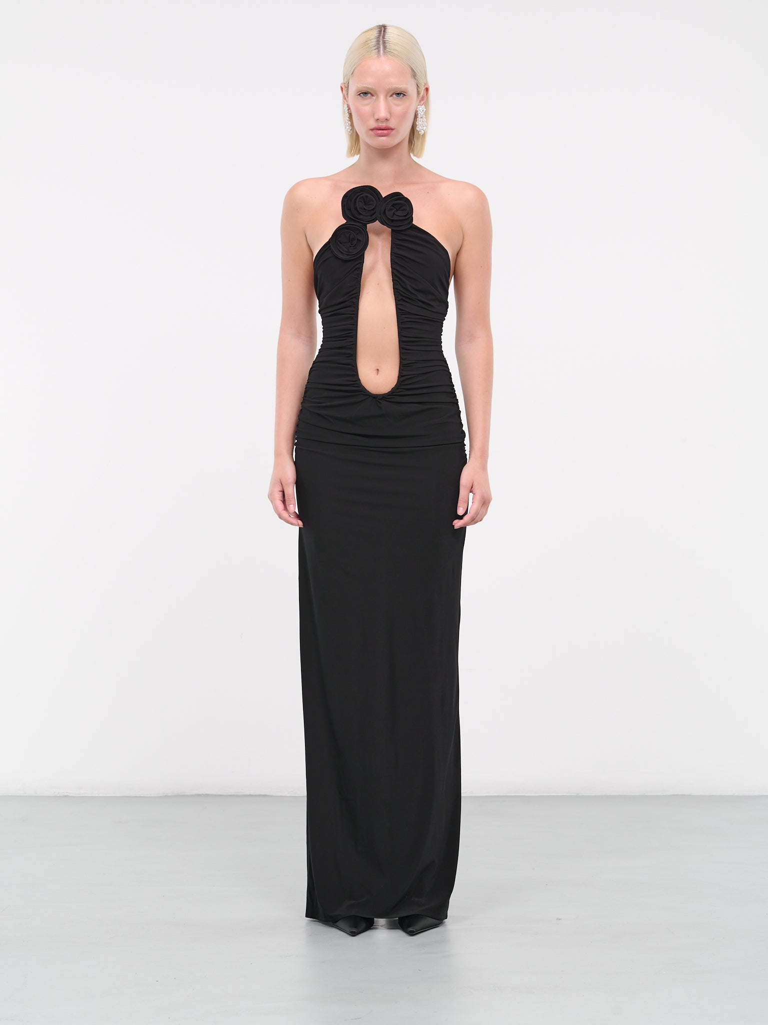 Strapless Plunge Maxi Dress (141923-BLACK)