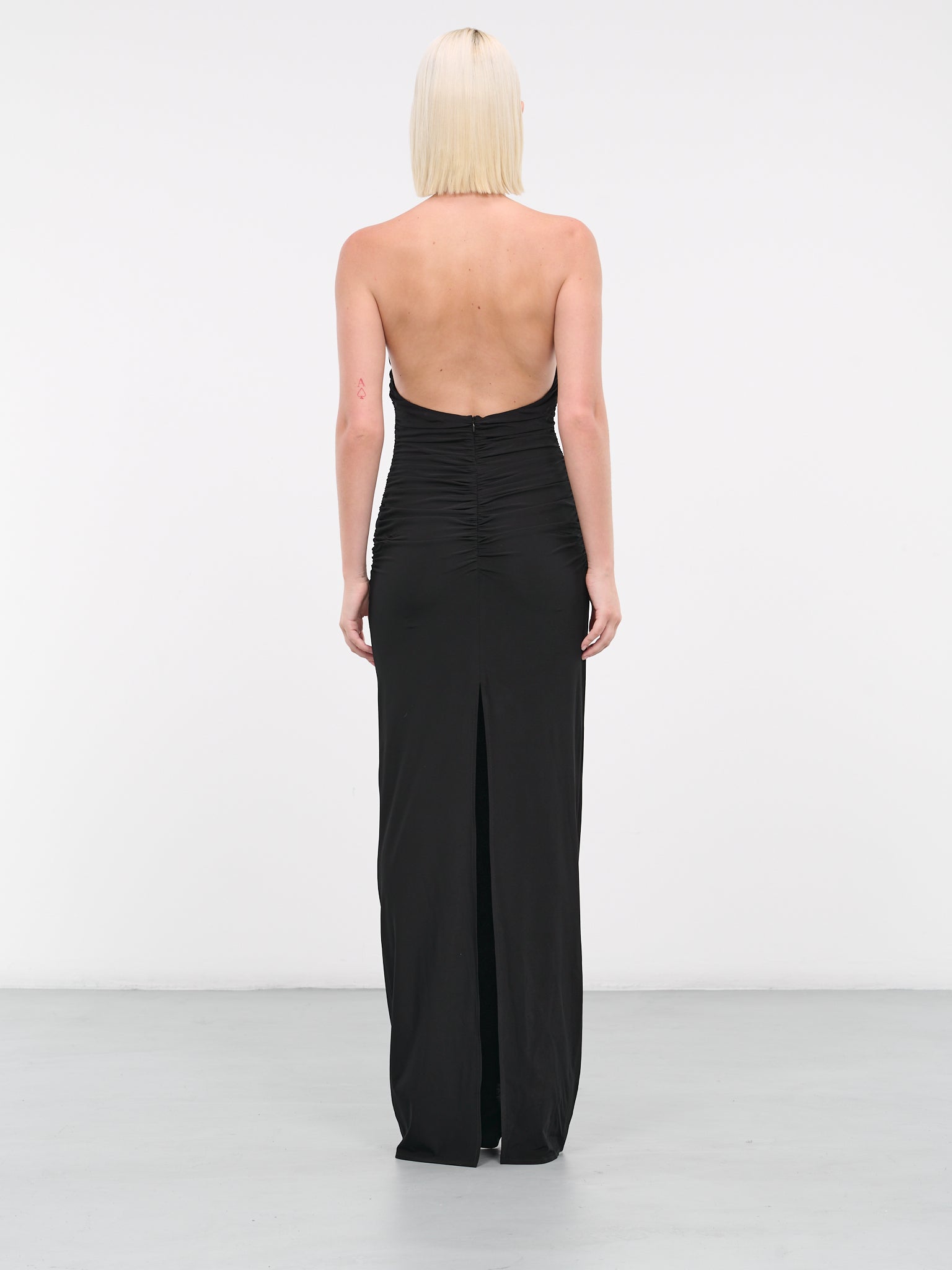 Strapless Plunge Maxi Dress (141923-BLACK)