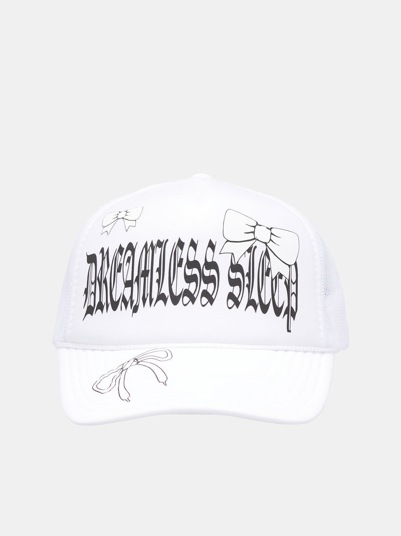 Dreamless Trucker Hat (142-BLACK-FONT-WHITE-BOWS)