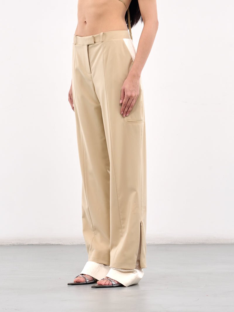 Double Hem Tailored Trousers (144-201-GEMINI-SAND)
