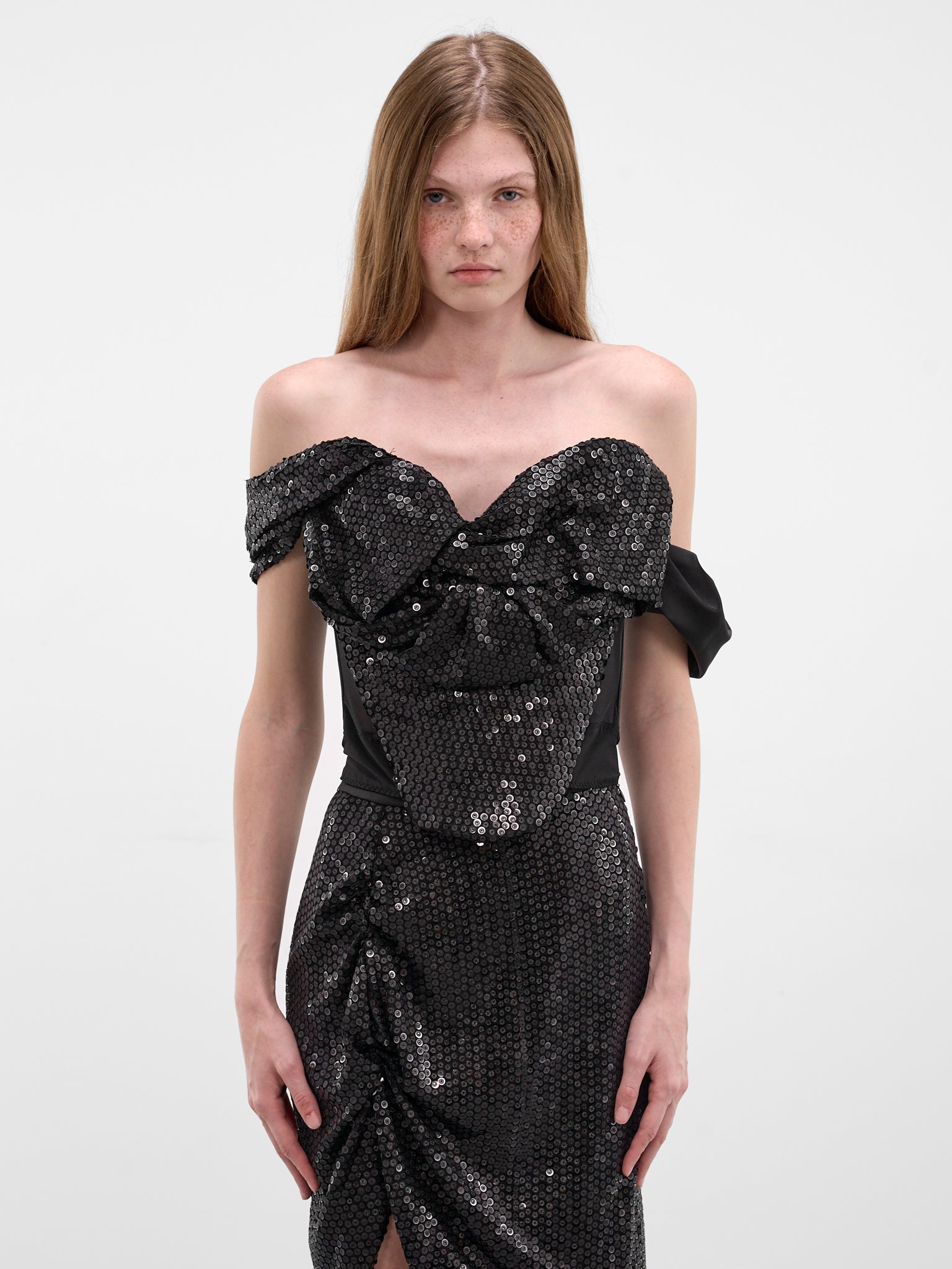 Black Knot Sequin Corset (15030046-J00AD-BLACK)