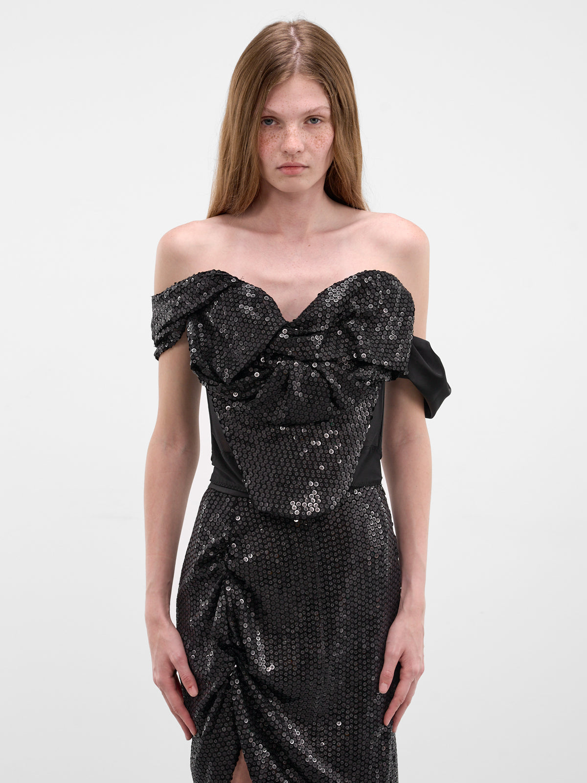 Black Knot Sequin Corset (15030046-J00AD-BLACK)